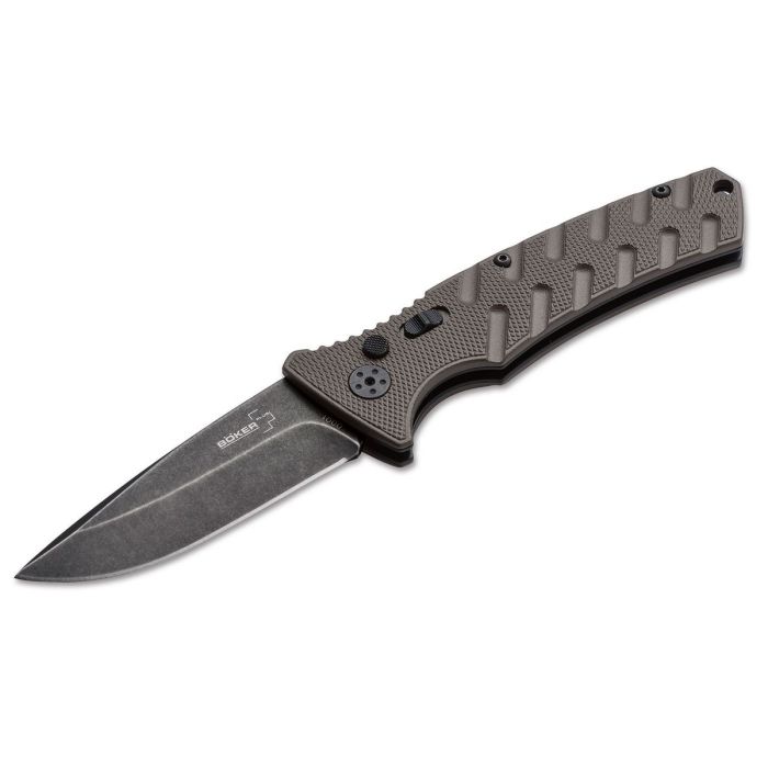 Böker Plus Strike Droppoint Coyote Automatisches Taschenmesser