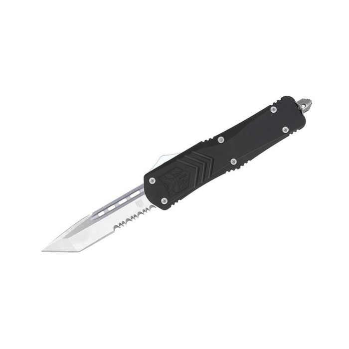 CobraTec Large FS-X Black Tanto Serrated automatic knife OTF