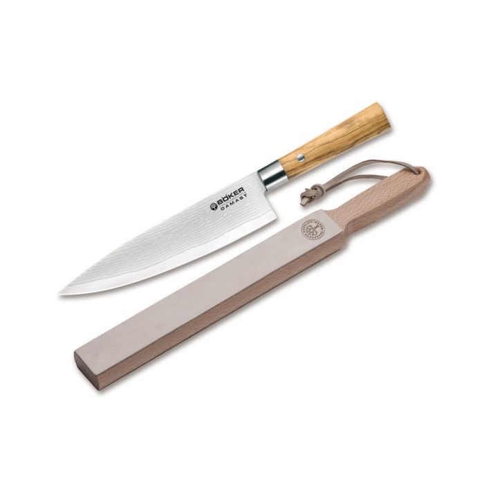 Böker Damast Olive Kochmesser Geschenkset