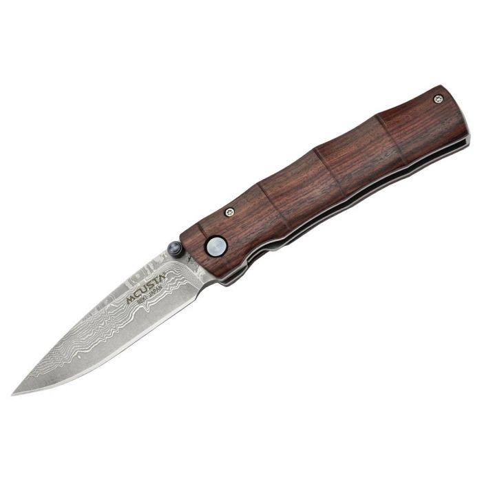 Mcusta MC-0074DI Shinra Emotion Take Damascus couteau de poche avec manche en bois de fer