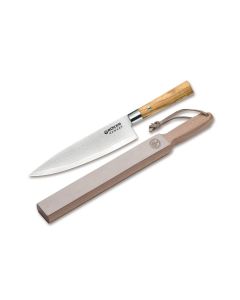 Böker Damast Olive Kochmesser Geschenkset