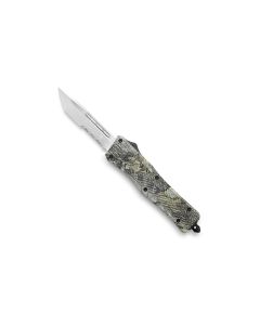 CobraTec Medium CTK-1 Woodland Camo Automatikmesser OTF mit Tantoklinge und Teilwellenschliff, SKU MWDCTK-1MTS, EAN 99654023879