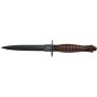 Fox Fairbairn-Sykes Fighting Knife Dagger black blade w/ walnut handle