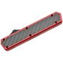 Golgoth G11BS3 navaja automática OTF roja con hoja de daga D2 con filo dentado