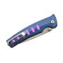Mcusta MC-0043C Katana Tanto San Mai Taschenmesser mit VG-10-Klinge und blau/violettem Aluminiumgriff