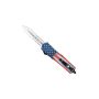 CobraTec Medium FS-3 American Flag OTF Automatikmesser mit Dolchklinge und beidseitigem Teilwellenschliff